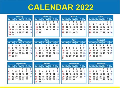 Winword Calendar 2022